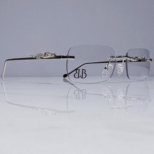 Braglia White Gold Glasses Sunglasses Eyeglasses Frames
